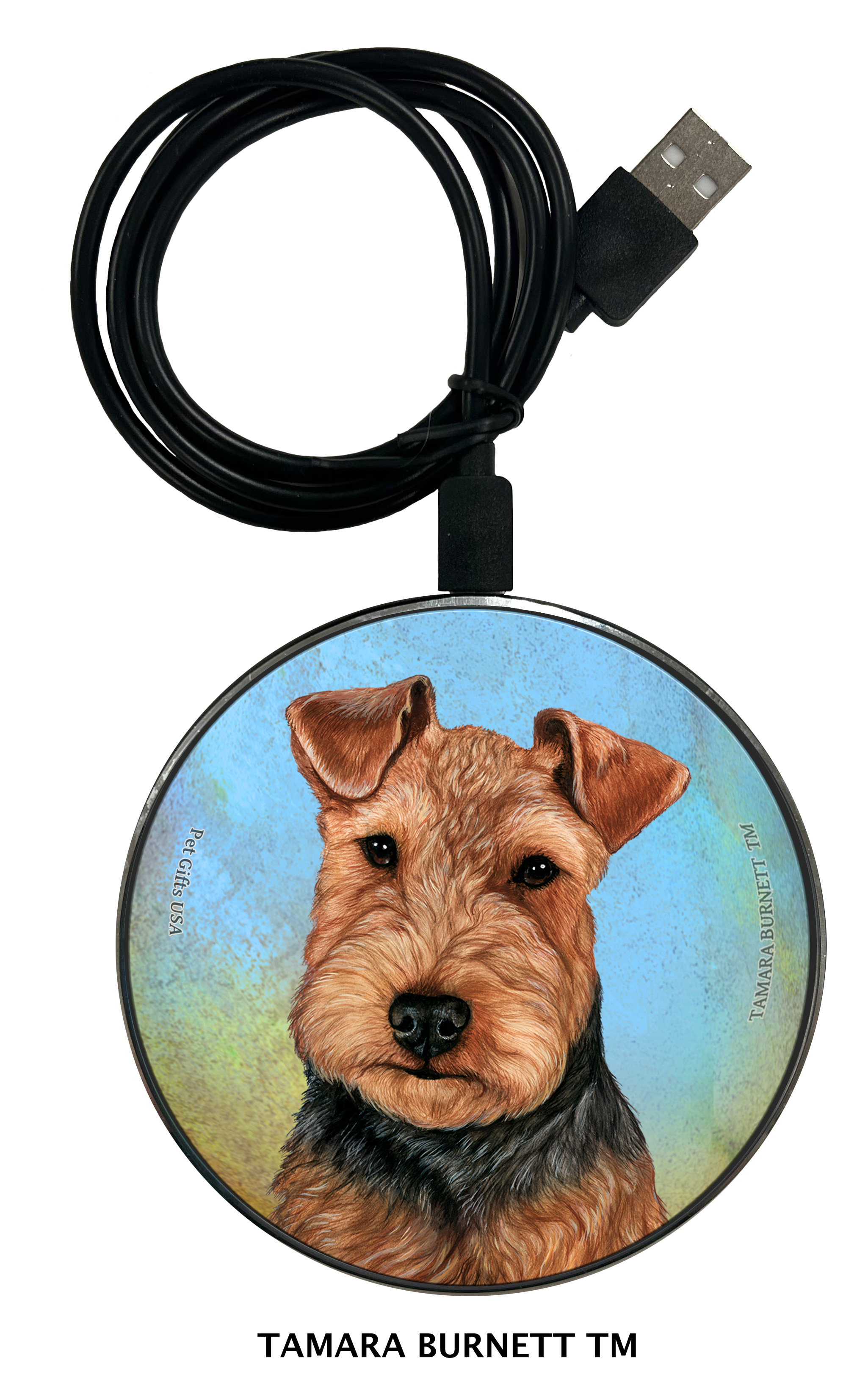 An image of product 30062 - Welsh Terrier Black and Tan - Zoomies Phone Charger